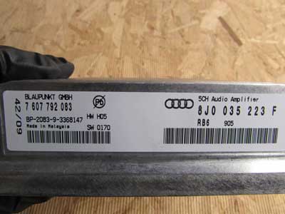 Audi TT Mk2 8J OEM Radio Amplifier AMP Blaupunkt 5 Channel 8J0035223F 2009 2010 2011 2012 2013 20145